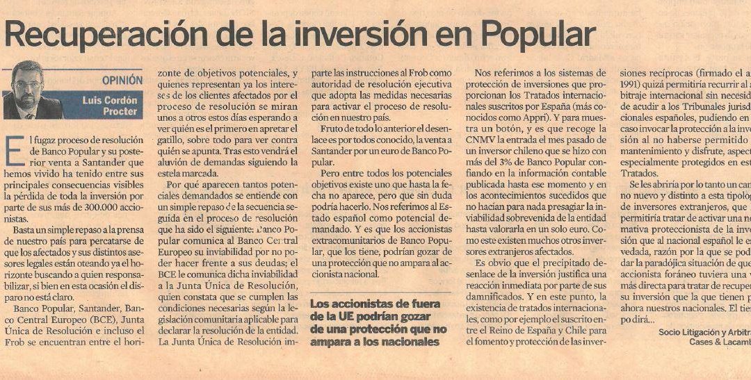 El soci Luis Cordón publica un article a Expansión